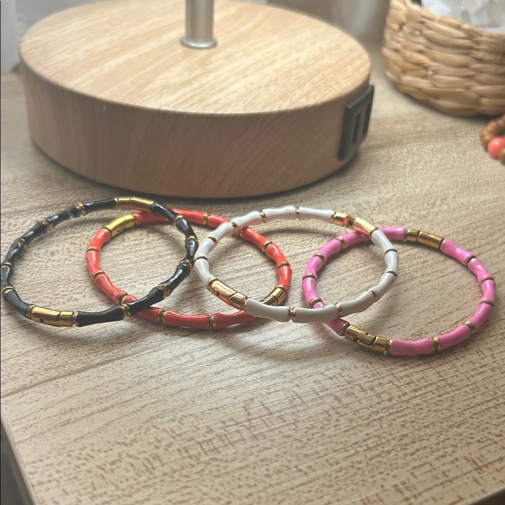 Set of Colorful Bamboo Style Bracelets